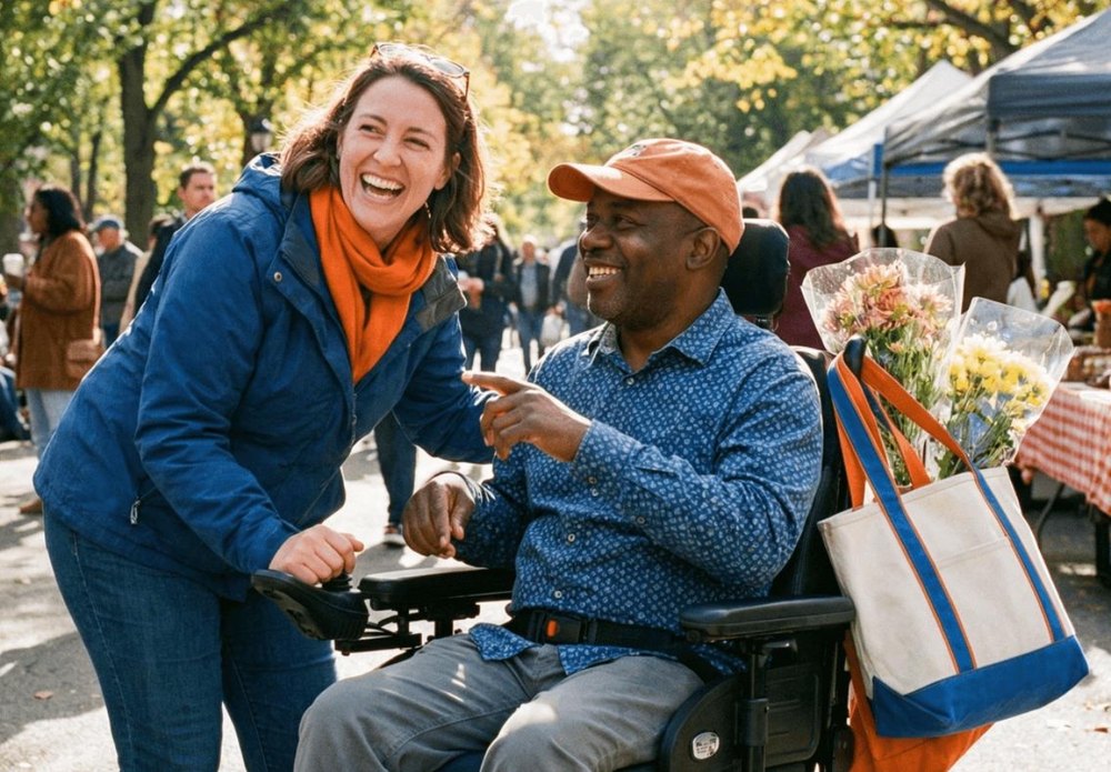Senior enjoying time out in the community