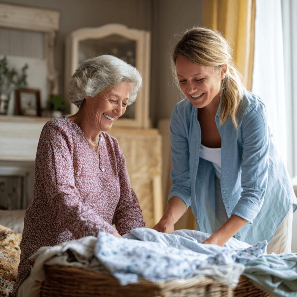 Caregiver helping with everyday living at home